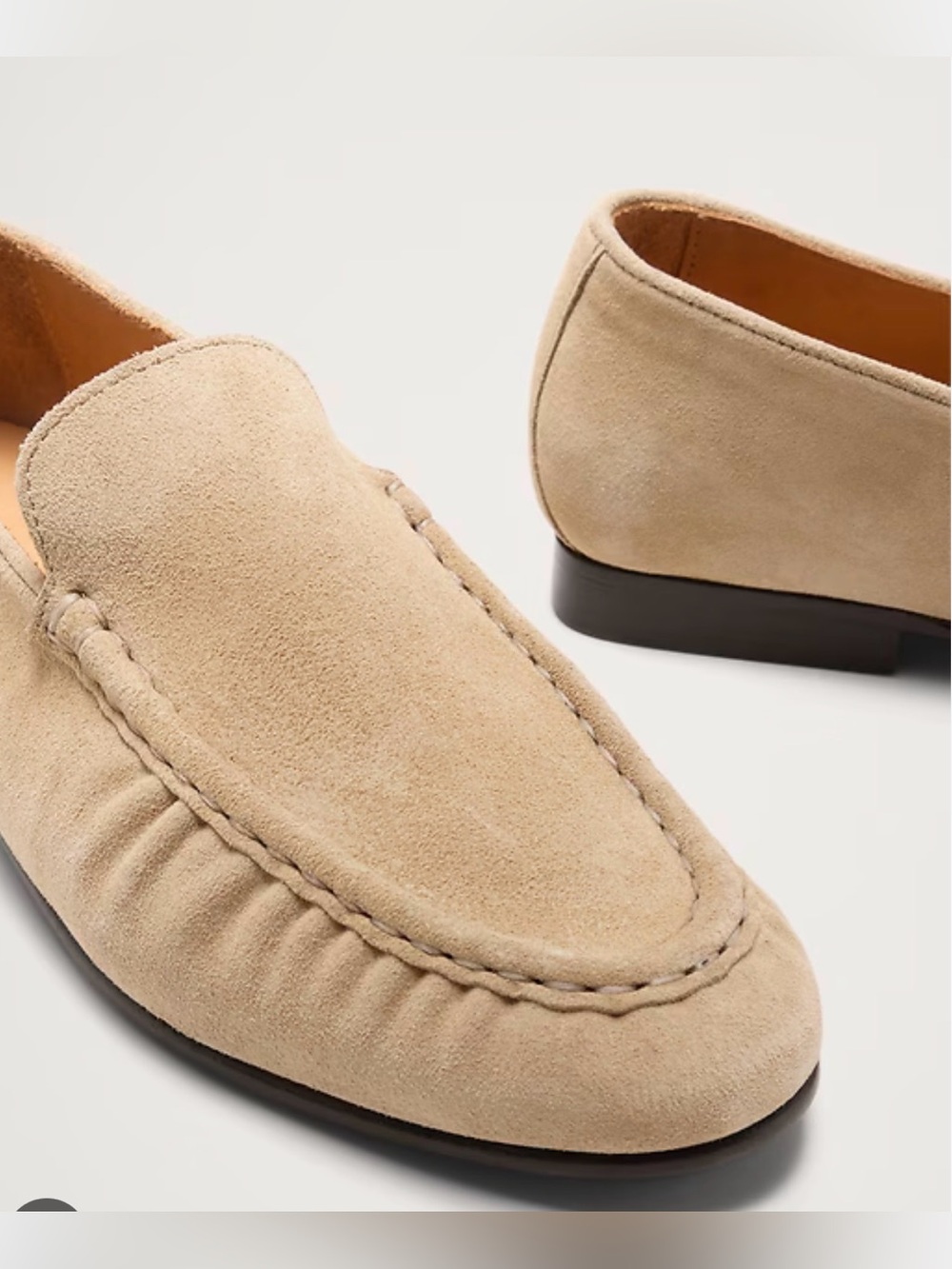 Women’s Banana Republic Italian Suede Moc-Toe Loafer - Natural Beige 8.5